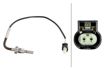 HELLA Sensor, exhaust gas temperature - 2-pin connector 6PT358226-131