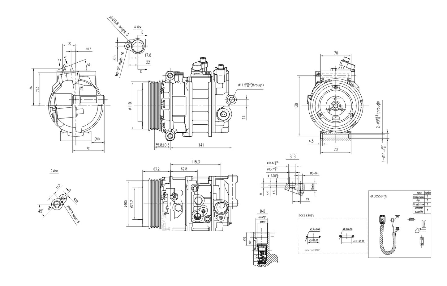 Hella Aircon Compressor 8FK366201-911