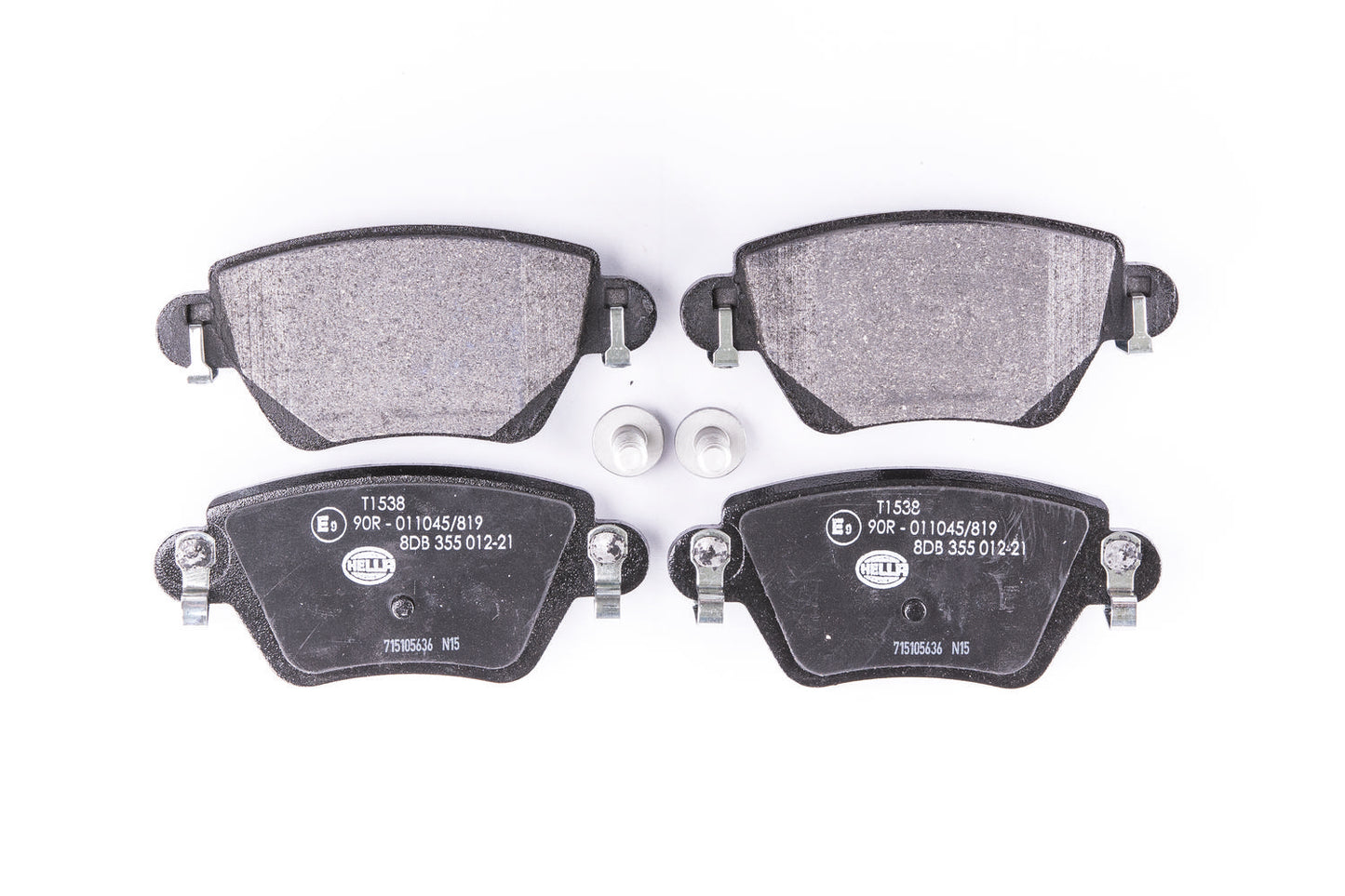 HELLA Brake pad set - T1538 - for e.g. RENAULT 8DB355012-211