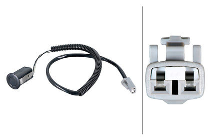 HELLA Sensor, park distance control - straight - 2-pin connector - Plugged - Cable: 49 6PX358269-191