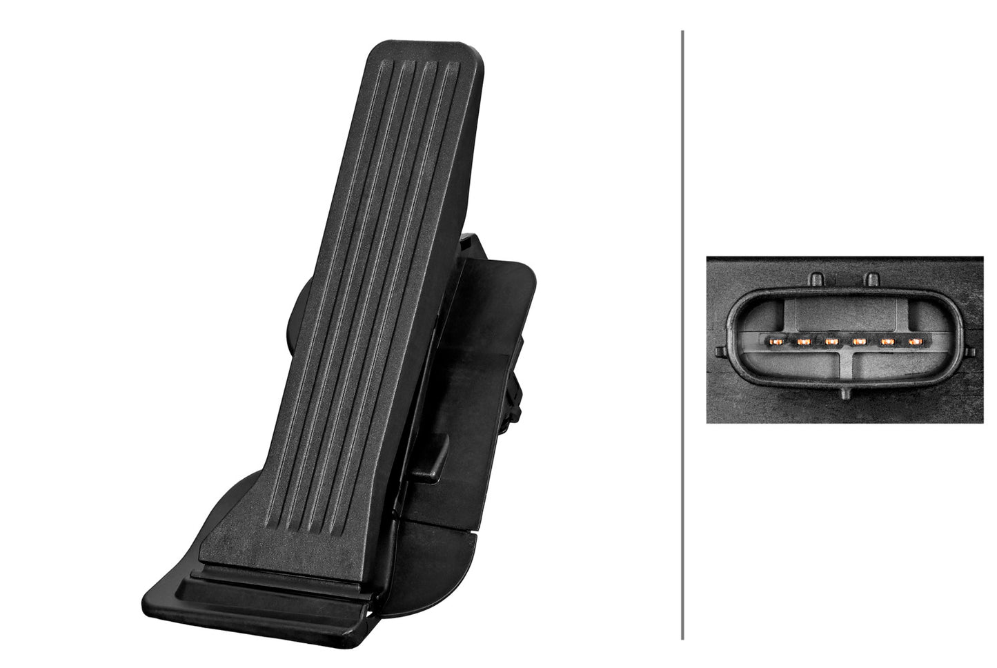HELLA Sensor, accelerator pedal position - for left-hand drive vehicles - 6-pin connec 6PV312041-261