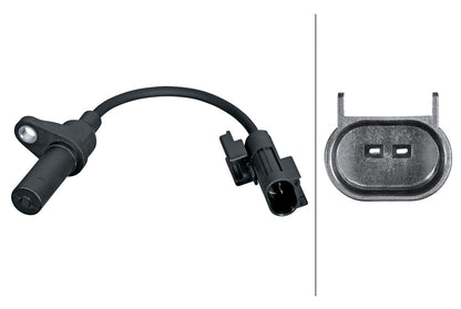 HELLA Sensor, crankshaft pulse - 12V - 2-pin connector 6PU358381-631