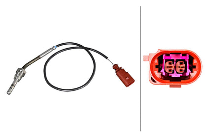 HELLA Sensor, exhaust gas temperature - 2-pin connector 6PT010376-951