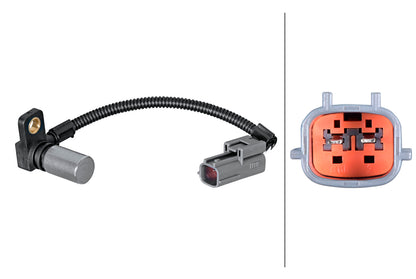 HELLA Sensor, crankshaft pulse - 12V - 2-pin connector 6PU358381-451