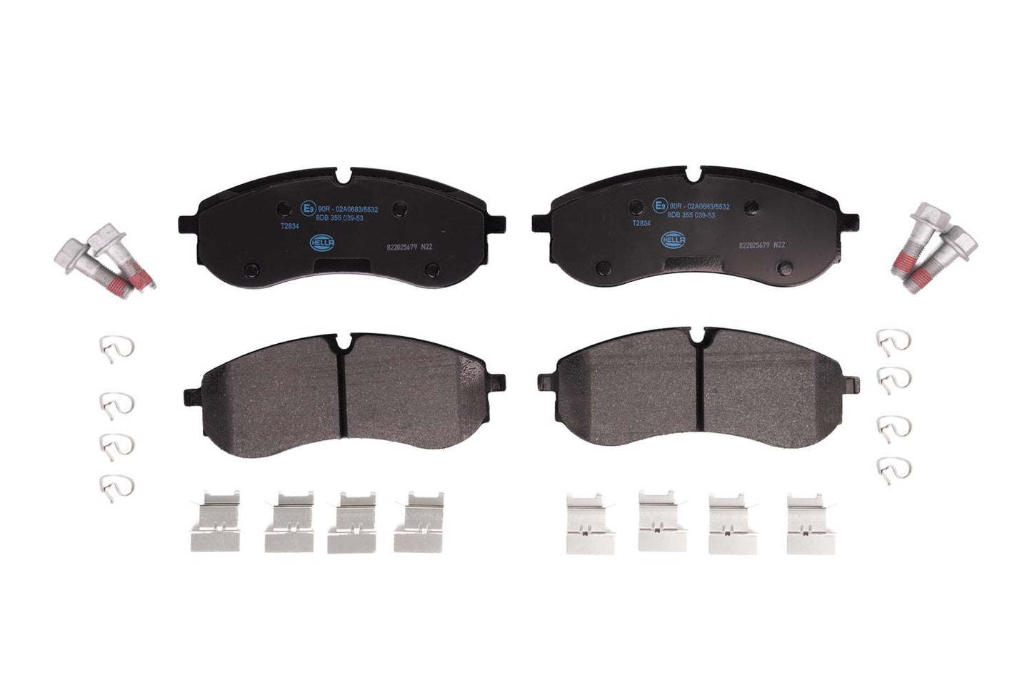 HELLA Brake pad set - T2834 - for e.g. MAN / VW 8DB355039-531