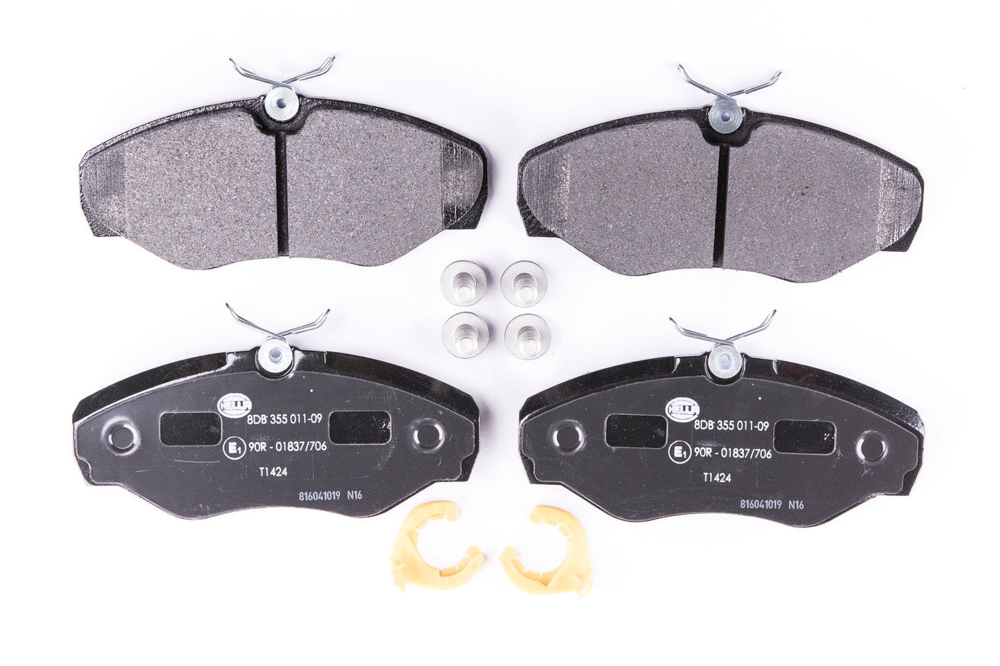 HELLA Brake pad set - T1424 - for e.g. NISSAN / OPEL / RENAULT / VAUXHALL 8DB355011-091