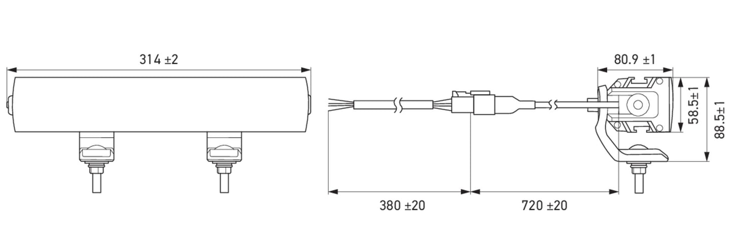 HELLA VALUEFIT LED-Lightbar - LBE 2 310 - 12/24V - white/yellow (amber) - 3800lm 1FE357666-001