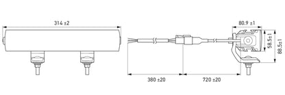 HELLA VALUEFIT LED-Lightbar - LBE 2 310 - 12/24V - white/yellow (amber) - 3800lm 1FE357666-001