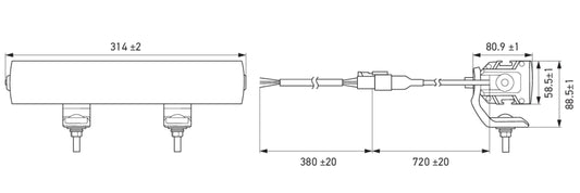 HELLA VALUEFIT LED-Lightbar - LBE 2 310 - 12/24V - white/yellow (amber) - 3800lm 1FE357666-001