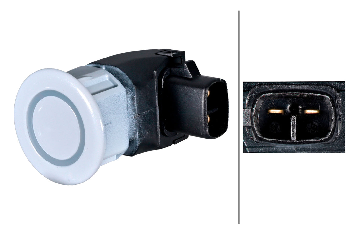 HELLA Sensor, park distance control - angled - 2-pin connector - Plugged 6PX358269-321