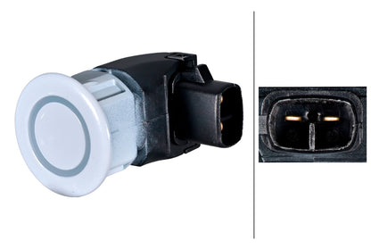 HELLA Sensor, park distance control - angled - 2-pin connector - Plugged 6PX358269-321
