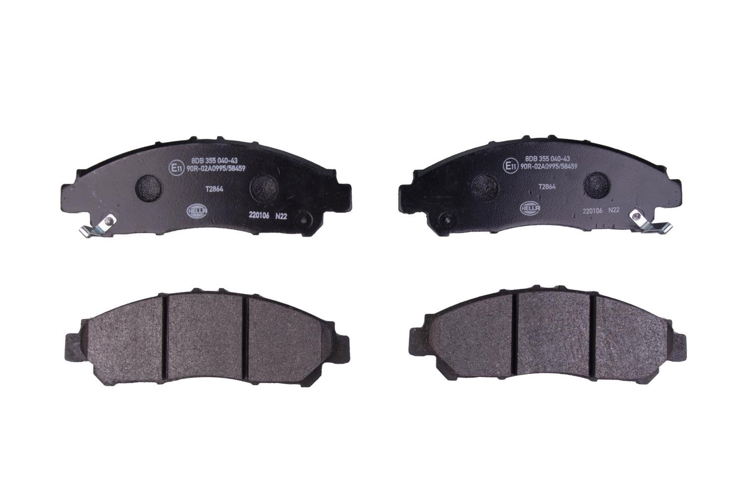 HELLA Brake pad set - T2864 - for e.g. TOYOTA 8DB355040-431