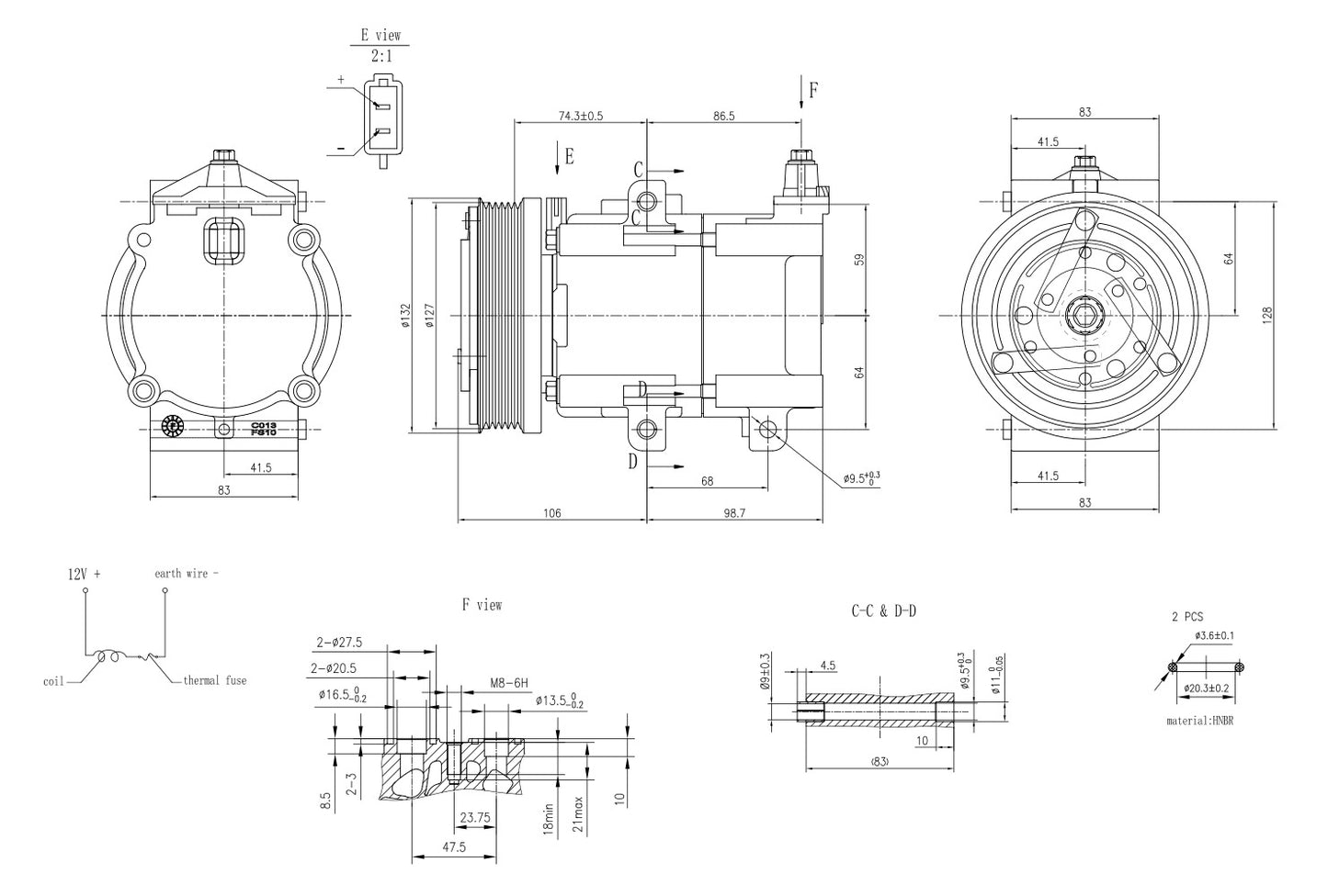 Hella Aircon Compressor 8FK366201-061