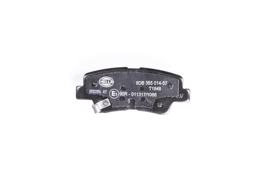 HELLA Brake pad set - T1848 - for e.g. HYUNDAI / KIA / SSANGYONG 8DB355014-571