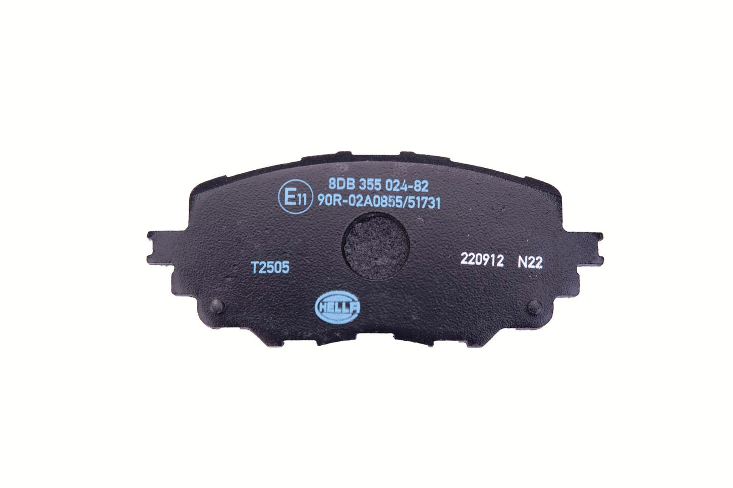 HELLA Brake pad set - T2505 - for e.g. ABARTH / FIAT / MAZDA 8DB355024-821