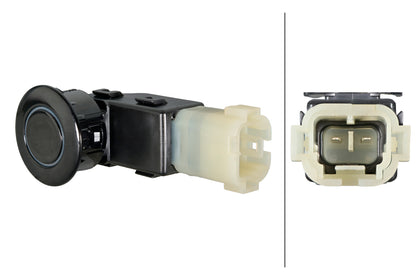 HELLA Sensor, park distance control - angled - 2-pin connector - Plugged 6PX358269-131