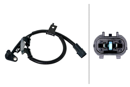 HELLA Sensor, wheel speed - 2-pin connector 6PU358252-121