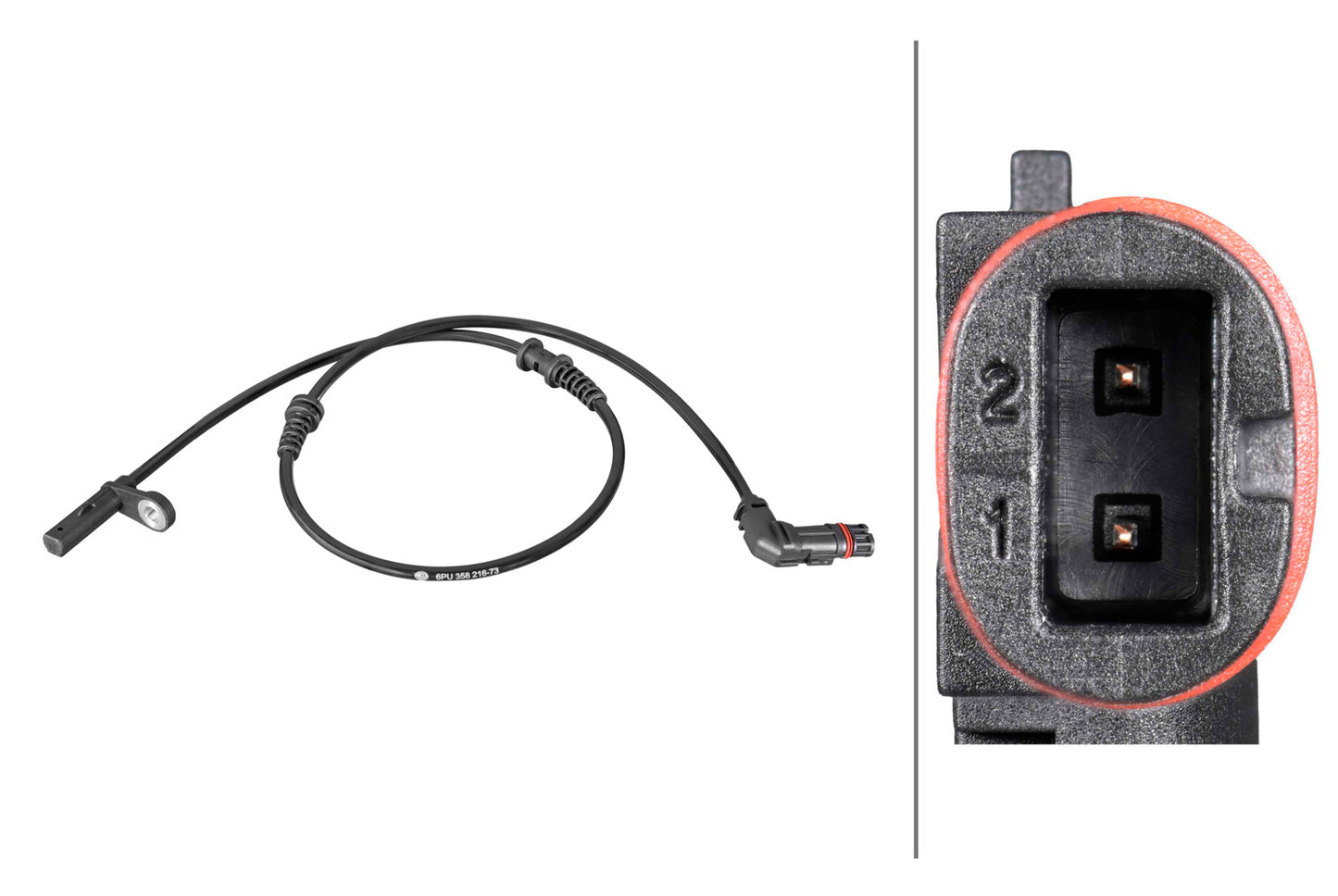 HELLA Sensor, wheel speed - 2-pin connector - Front Axle 6PU358216-731