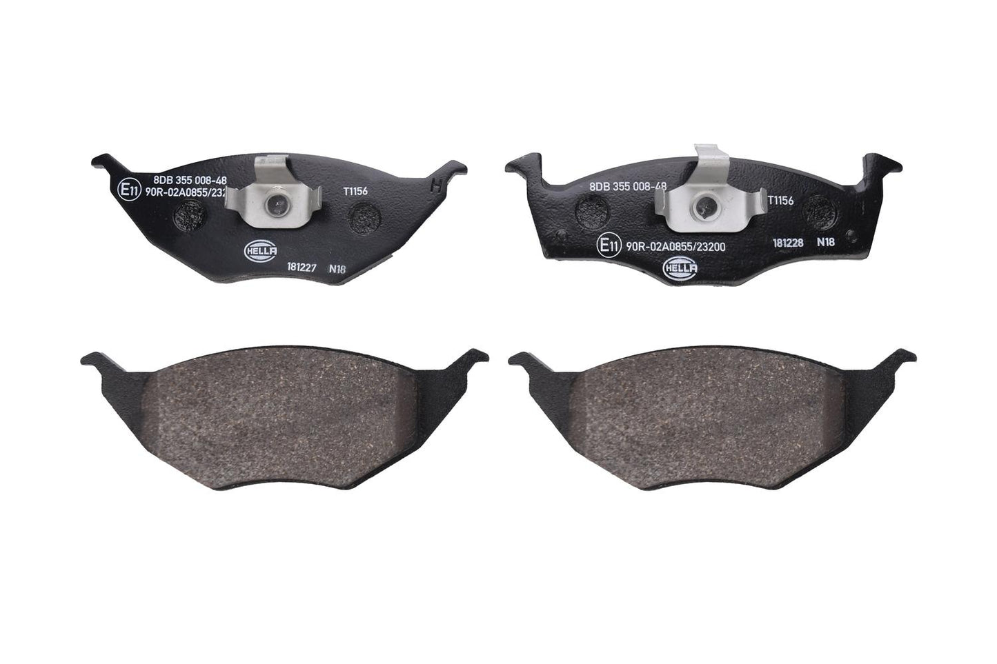 HELLA Brake pad set - T1156 - for e.g. VOLKSWAGEN 8DB355008-481