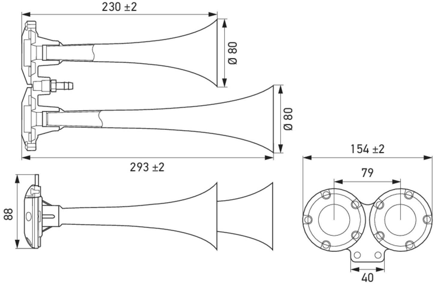HELLA Signal Horn - 12V - 125dB(A) 3PB013410-121