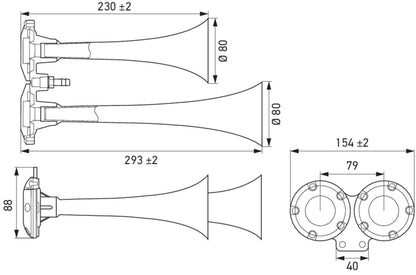 HELLA Signal Horn - 12V - 125dB(A) 3PB013410-121