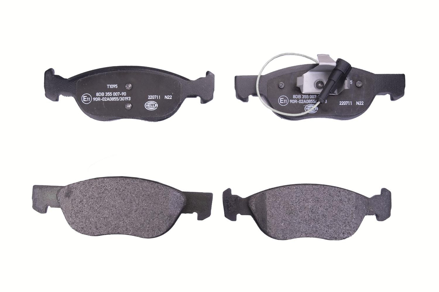 HELLA Brake pad set - T1095 - for e.g. ALFA ROMEO / FIAT / LANCIA 8DB355007-901