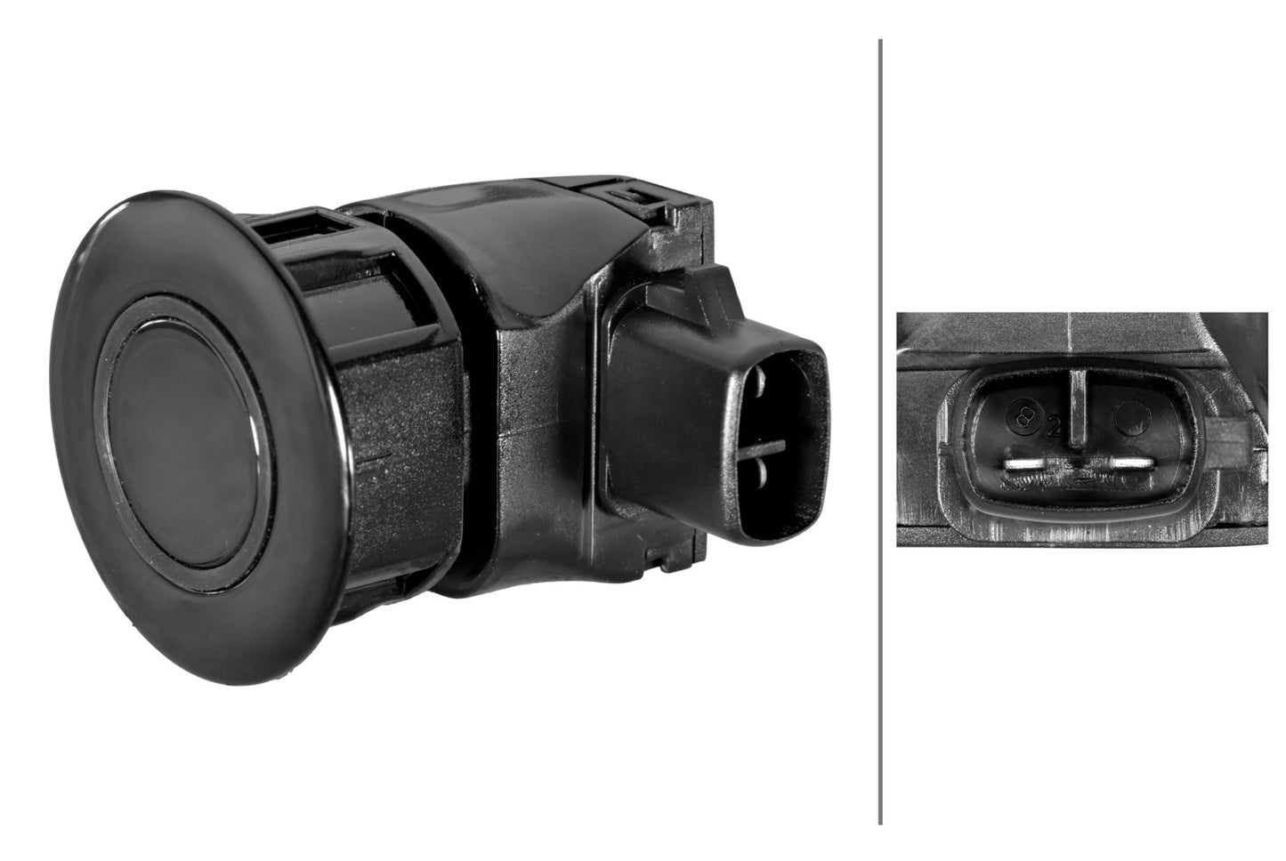 HELLA Sensor, park distance control - angled - 2-pin connector - Plugged 6PX358269-281