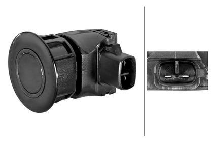 HELLA Sensor, park distance control - angled - 2-pin connector - Plugged 6PX358269-281