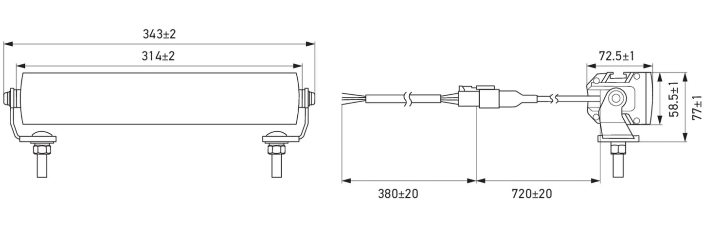 HELLA VALUEFIT LED-Lightbar - LBE 2 310FL - 12/24V - white/yellow (amber) - 3800lm 1FE357666-011