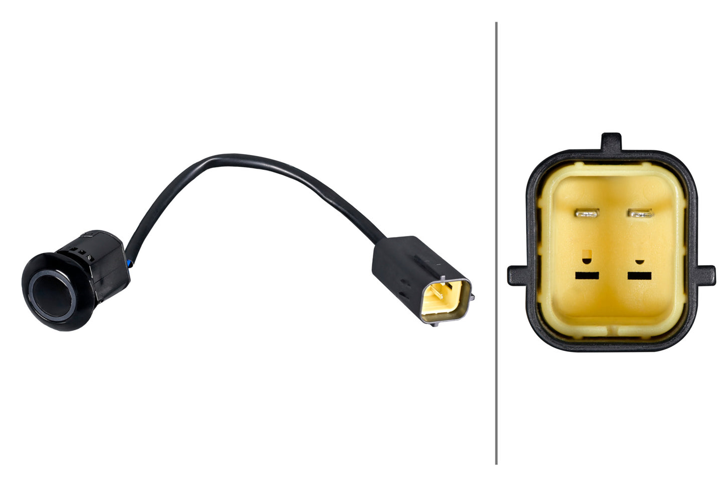 HELLA Sensor, park distance control - straight - 2-pin connector - Plugged - Cable: 16 6PX358269-351