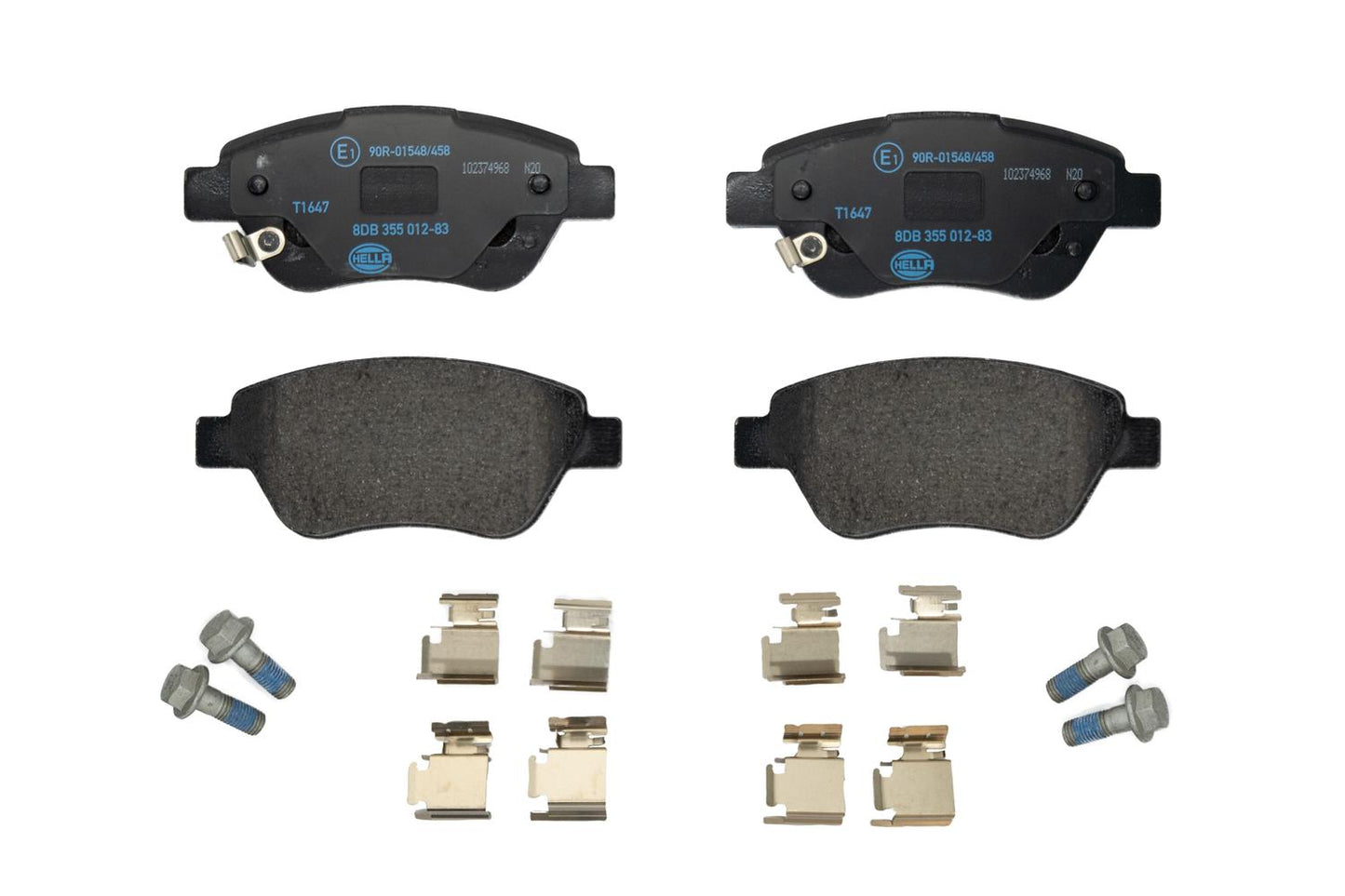 HELLA Brake pad set - T1647 - for e.g. FIAT / OPEL / VAUXHALL 8DB355012-831