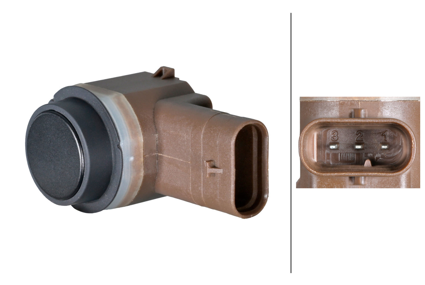 HELLA Sensor, park distance control - angled - 3-pin connector - Plugged 6PX358270-781
