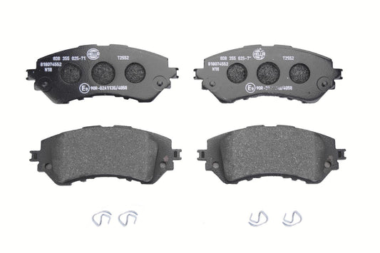 HELLA Brake pad set - T2552 - for e.g. TOYOTA 8DB355025-711