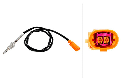 HELLA Sensor, exhaust gas temperature - 2-pin connector 6PT358226-341