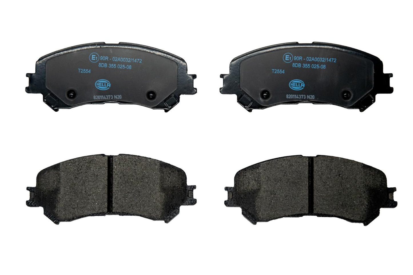 HELLA Brake pad set - T2554 - for e.g. RENAULT 8DB355025-081
