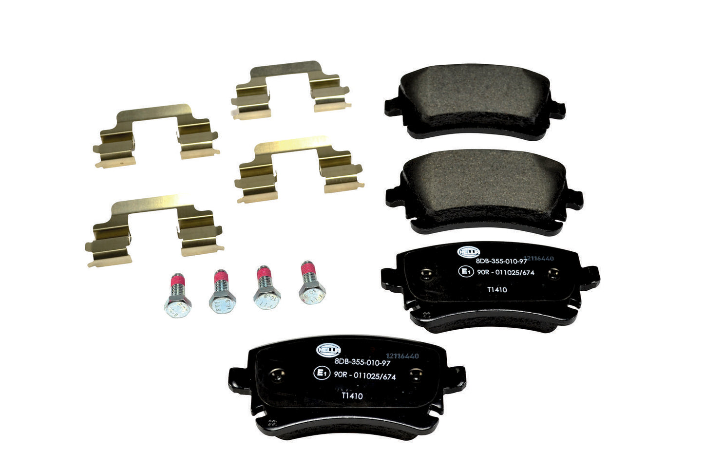 HELLA Brake pad set - T1410 - for e.g. AUDI / VOLKSWAGEN 8DB355010-971