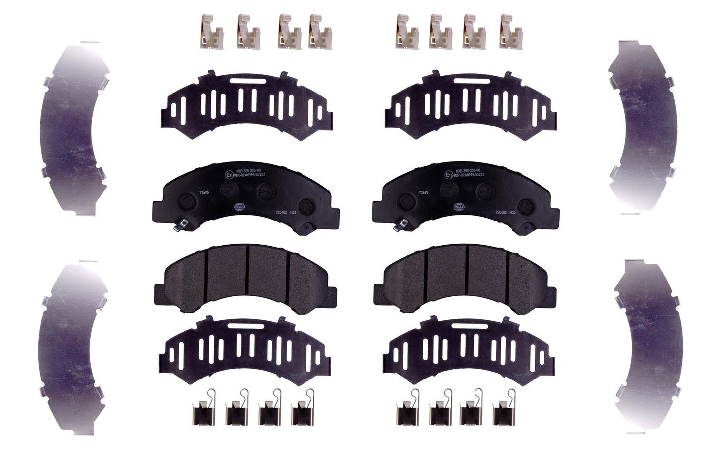 HELLA Brake pad set - T2695 - for e.g. ISUZU 8DB355025-801