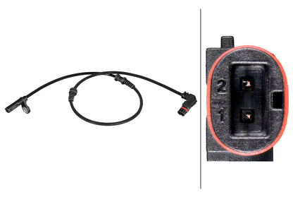 HELLA Sensor, wheel speed - 2-pin connector - Front Axle 6PU358216-721