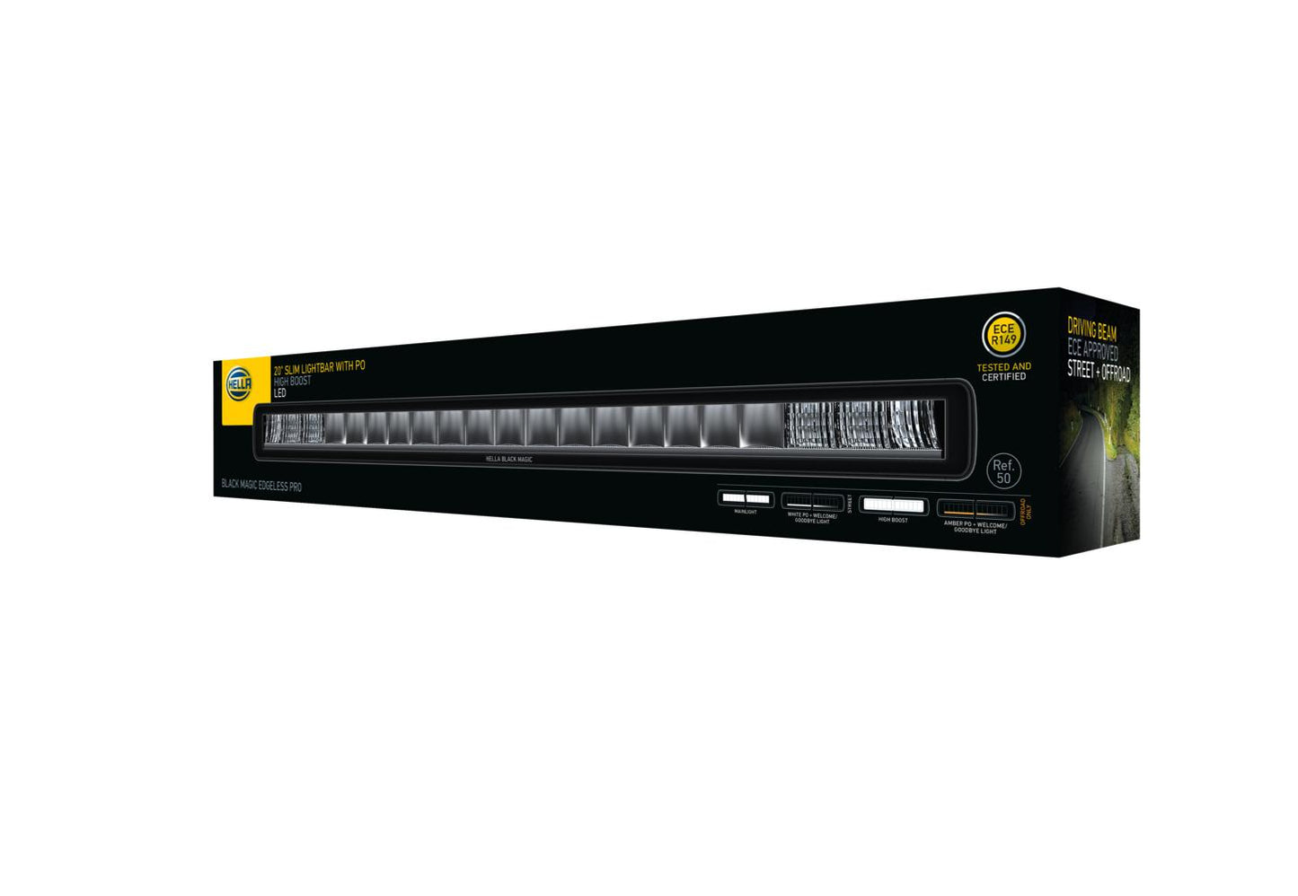 HELLA LED-Lightbar - Black Magic Edgeless Pro - 12/24V - yellow (amber)/white - 3730lm 1FJ358236-001