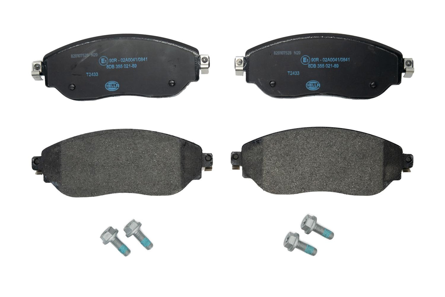 HELLA Brake pad set - T2433 - for e.g. FIAT / MITSUBISHI / NISSAN / OPEL 8DB355021-891