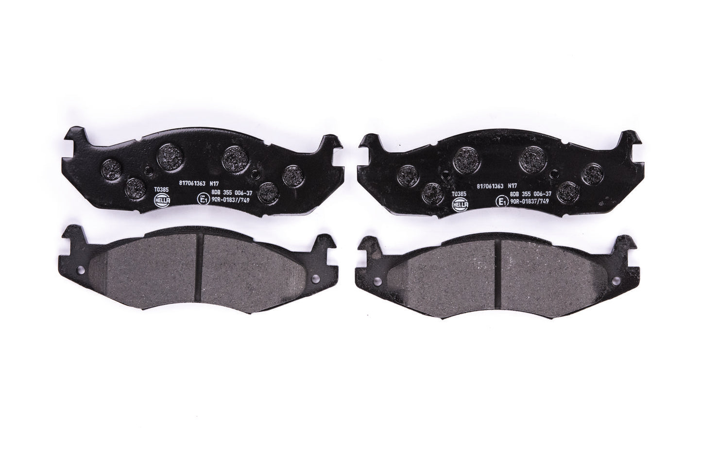 HELLA Brake pad set - T0385 - for e.g. AMC / HUMMER / JEEP 8DB355006-371