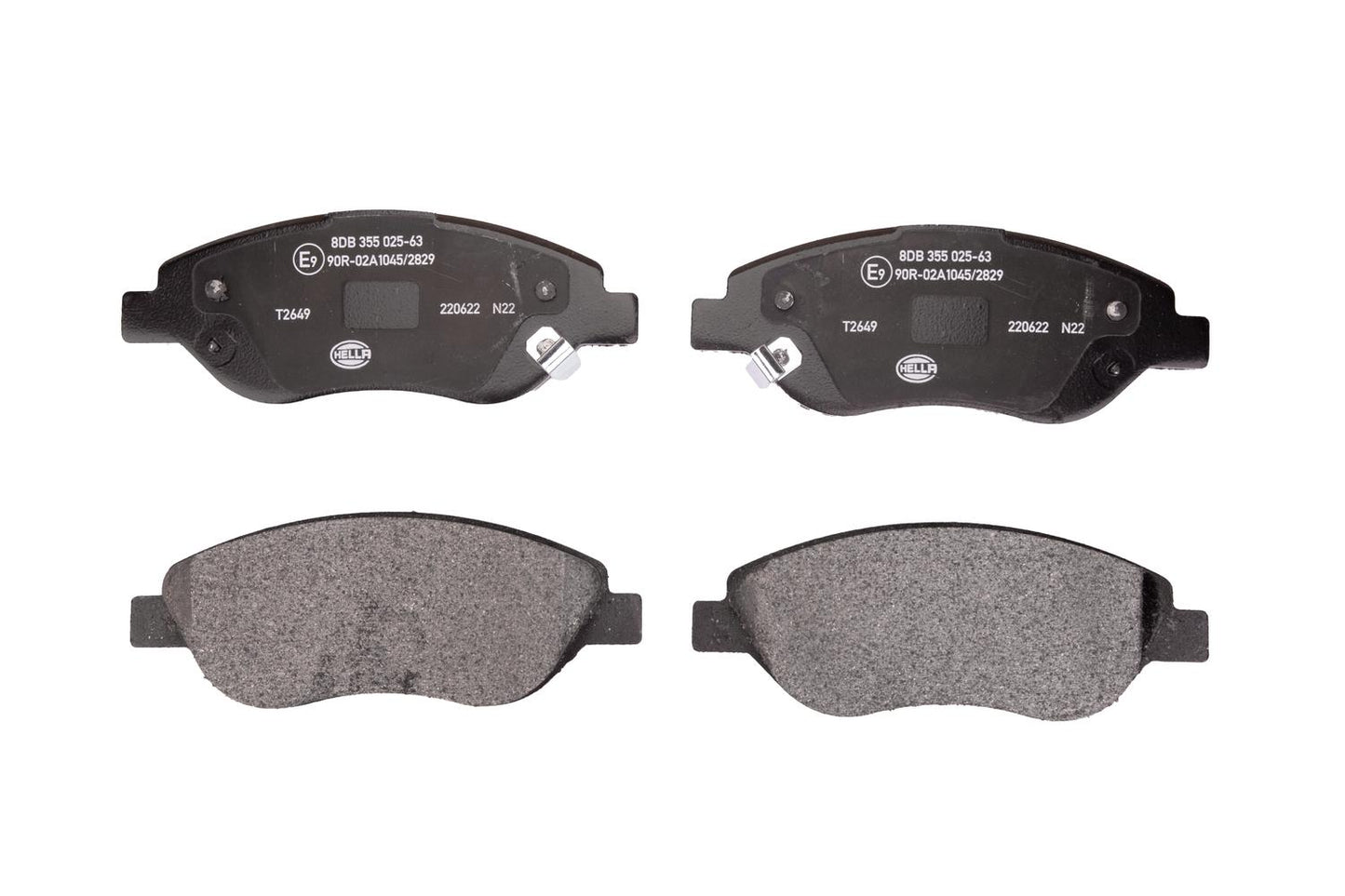 HELLA Brake pad set - T2649 - for e.g. FIAT 8DB355025-631