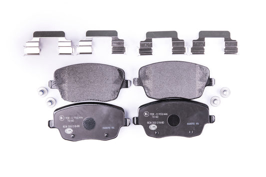 HELLA Brake pad set - T5160 - for e.g. SEAT / SKODA / VOLKSWAGEN 8DB355018-801