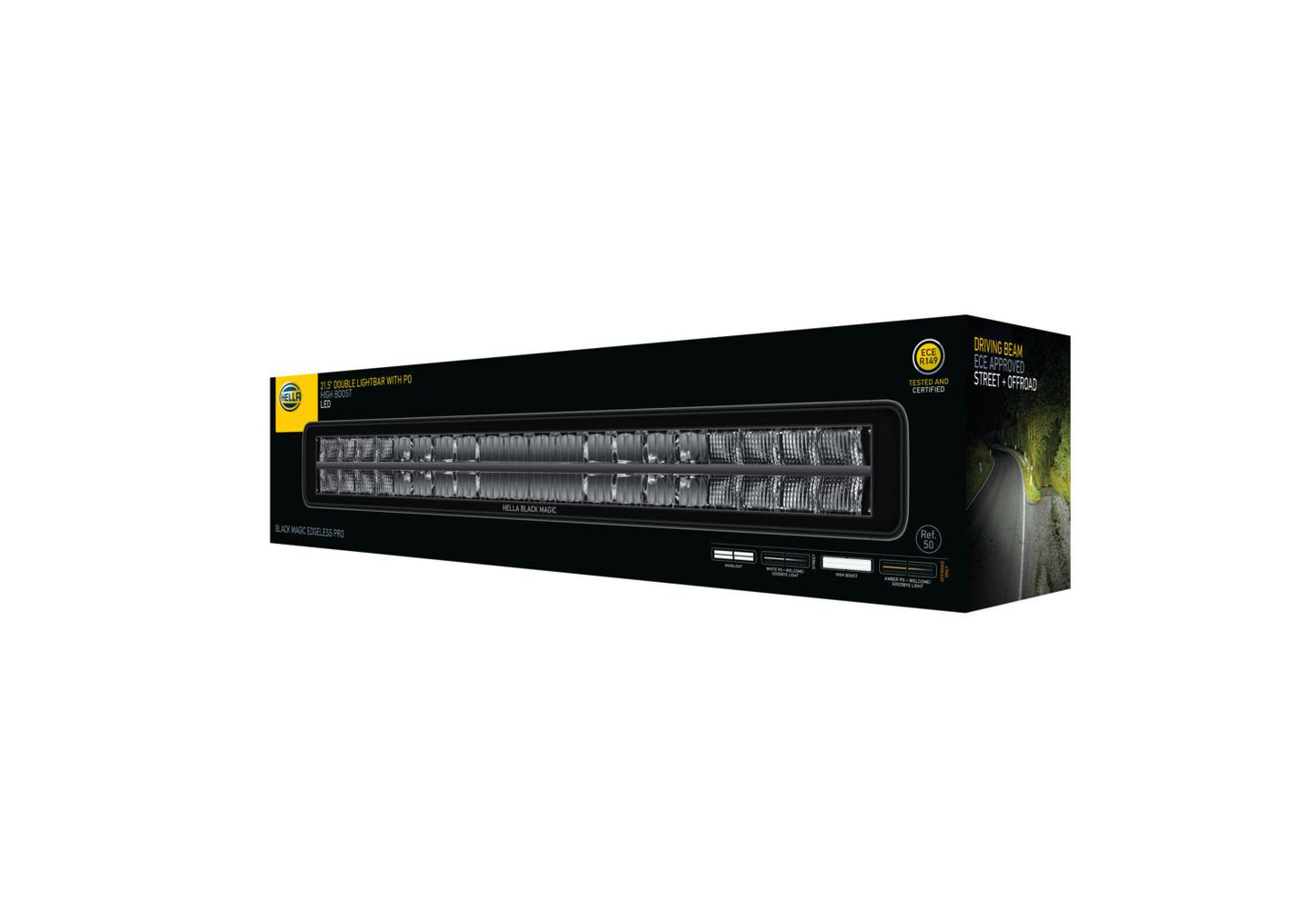 HELLA LED-Lightbar - Black Magic Edgeless Pro - 12/24V - yellow (amber)/white - 4870lm 1FJ358236-041