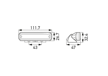 HELLA LED-Strobe-type Beacon - BST 2.0 - 12/24V - yellow (amber) 2XD018160-101