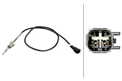 HELLA Sensor, exhaust gas temperature - 2-pin connector 6PT358226-181