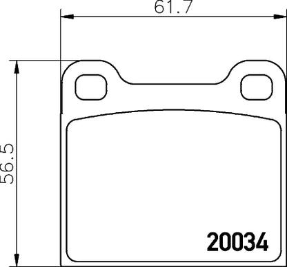 HELLA Brake pad set - T0481 - for e.g. ALFA ROMEO / AUDI / BEDFORD / BMW 8DB355007-021
