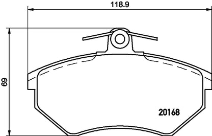 HELLA Brake pad set - T5050 - for e.g. SEAT / VOLKSWAGEN 8DB355017-891