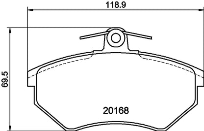 HELLA Brake pad set - T5051 - for e.g. AUDI / CHERY / SEAT / VOLKSWAGEN 8DB355017-901