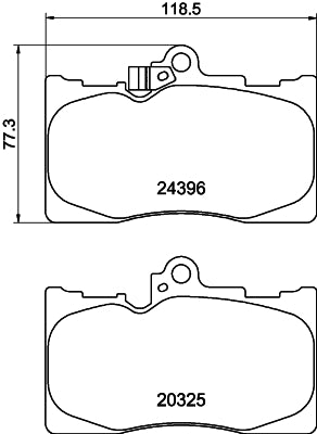 HELLA Brake pad set - T1529 - for e.g. LEXUS / TOYOTA 8DB355012-121